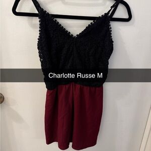 Charlotte Russe Black Lace and Burgundy Dress
